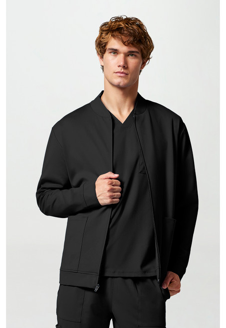 Cherokee Achieve Men's Zip Front Scrub Jacket - Black