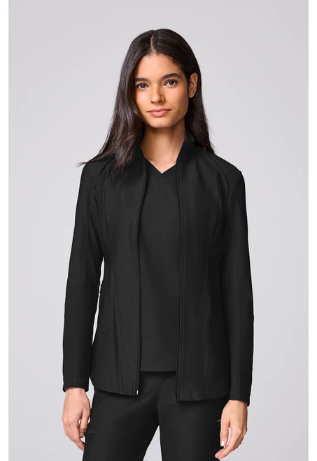 Cherokee Form Women's Full Zip Scrub Jacket - Black