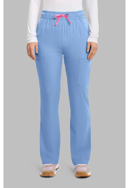 Med Couture AMP Women's High Rise Flare Leg Scrub Pants - Ciel