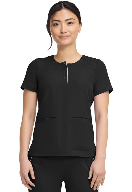 Healing Hands 360 Women's Crew Neck Scrub Top - Black