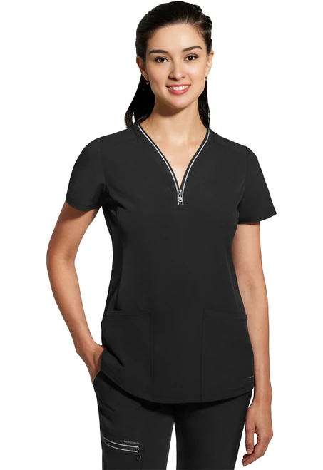 Healing Hands 360 Women's Sonia V-Neck Scrub Top - Black