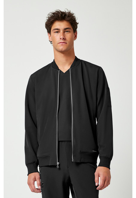 Healing Hands 360 Men's Samuel Bomber Scrub Jacket - Black