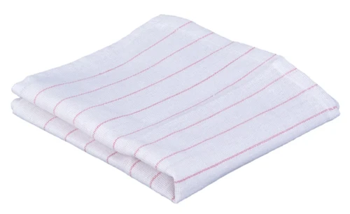 Cotton Glass Towels with Red Pinstripe by Still Water Linens