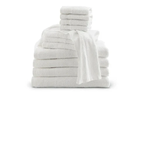 Premium 16s Towels and Washcloths, White Cam Border