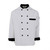 C325 Chef Coat, Black Trim, 10 Buttons, Spun