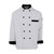 C325 Chef Coat, Black Trim, 10 Buttons, Spun