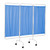 Flame Retardant Vinyl 3 Panel Portable Privacy Screen - Blue R&B Wire