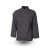 Charcoal C896 Executive Crossover Collar Long Sleeve Chef Coat With Mesh And Piping