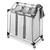 Chrome Laundry Sorter On Wheels With 3 Mesh Bags
