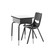 Open Front Student Desk - Gray Top, Black Frame + Black Chair