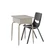 Open Front Student Desk - Gray Top, Silver Frame + Black Chair