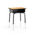 School Desks - Adjustable-Height Student & Classroom Desks with Open Front Book Box - Natural Top, Black Frame