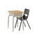 School Desks - Adjustable-Height Student & Classroom Desks with Open Front Book Box - Maple Top, Silver Frame + Black Chair