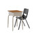 School Desks - Adjustable-Height Student & Classroom Desks with Open Front Book Box - Walnut Top, Silver Frame + Black Chair