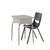 School Desks - Adjustable-Height Student & Classroom Desks with Open Front Book Box - Gray Top, Silver Frame + Black Chair