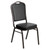 Crown Back Banquet Chairs - Stacking Metal Banquet & Church Chairs for Events - Black Vinyl, Gold Vein Frame