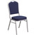 Crown Back Banquet Chairs - Stacking Metal Banquet & Church Chairs for Events - Navy Blue Fabric, Silver Frame