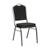 Crown Back Banquet Chairs - Stacking Metal Banquet & Church Chairs for Events - Black Fabric, Silver Vein Frame