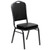 Crown Back Banquet Chairs - Stacking Metal Banquet & Church Chairs for Events - Black Vinyl, Silver Vein Frame