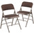 Metal Folding Chairs - Commercial Padded & Fabric Folding Chairs - Curved Triple Braced Fabric Brown