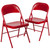 Metal Folding Chairs - Commercial Padded & Fabric Folding Chairs - Double Braced Red