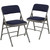 Metal Folding Chairs - Commercial Padded & Fabric Folding Chairs - Curved Triple Braced Fabric Navy