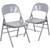 Metal Folding Chairs - Commercial Padded & Fabric Folding Chairs - Triple Braced Gray
