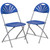 Plastic Folding Chairs - Commercial Resin Event & Party Folding Chairs - Plastic Fan Back Blue