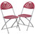 Plastic Folding Chairs - Commercial Resin Event & Party Folding Chairs - Plastic Fan Back Burgundy