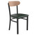 Wright Wood Dining Chairs - Commercial Boomerang-Back Restaurant Chairs with Vinyl Seat - Natural Birch Green Vinyl