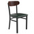 Wright Wood Dining Chairs - Commercial Boomerang-Back Restaurant Chairs with Vinyl Seat - Walnut Green Vinyl