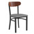 Wright Wood Dining Chairs - Commercial Boomerang-Back Restaurant Chairs with Vinyl Seat - Walnut Gray Vinyl