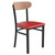 Wright Wood Dining Chairs - Commercial Boomerang-Back Restaurant Chairs with Vinyl Seat - Natural Birch Red Vinyl