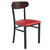 Wright Wood Dining Chairs - Commercial Boomerang-Back Restaurant Chairs with Vinyl Seat - Walnut Red Vinyl