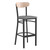 Wright Wood Barstools - Commercial Boomerang-Back Restaurant Bar Stools with Vinyl Seat - Natural Birch Gray Vinyl