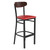 Wright Wood Barstools - Commercial Boomerang-Back Restaurant Bar Stools with Vinyl Seat - Walnut Red Vinyl