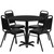 Carlton Restaurant Table & Chair Sets - Complete Commercial Laminate Table Sets - 36" Round Black 4 Black Trapezoidal Back Banquet Chairs