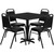 Carlton Restaurant Table & Chair Sets - Complete Commercial Laminate Table Sets - 36" Square Black 4 Black Trapezoidal Back Banquet Chairs