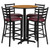Carlton Restaurant Table & Chair Sets - Complete Commercial Laminate Table Sets - 30" Round Natural 4 Ladder Back Metal Barstools