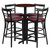 Carlton Restaurant Table & Chair Sets - Complete Commercial Laminate Table Sets - 24" Round Mahogany 4 Two-Slat Ladder Back Metal Barstools