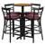 Carlton Restaurant Table & Chair Sets - Complete Commercial Laminate Table Sets - 24" Round Natural 4 Two-Slat Ladder Back Metal Barstools