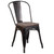 Perry Metal Stackable Restaurant Chair with Wood Seat - Black/Antique Gold