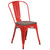 Perry Metal Stackable Restaurant Chair with Wood Seat - Red