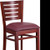 Darby Series Slat Back Mahogany Wood Restaurant Barstool - Burgundy Vinyl Seat