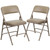 Metal Folding Chairs - Curved Triple Braced Vinyl Beige