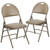 Metal Folding Chairs - Ultra-Premium Triple Braced Vinyl Beige