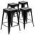 Metal Bar Stools - Lily - Black