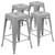 Metal Bar Stools - Lily - Silver