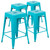 Metal Bar Stools - Lily - Teal
