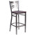 HERCULES X-Back Metal Barstool - Mahogany Wood